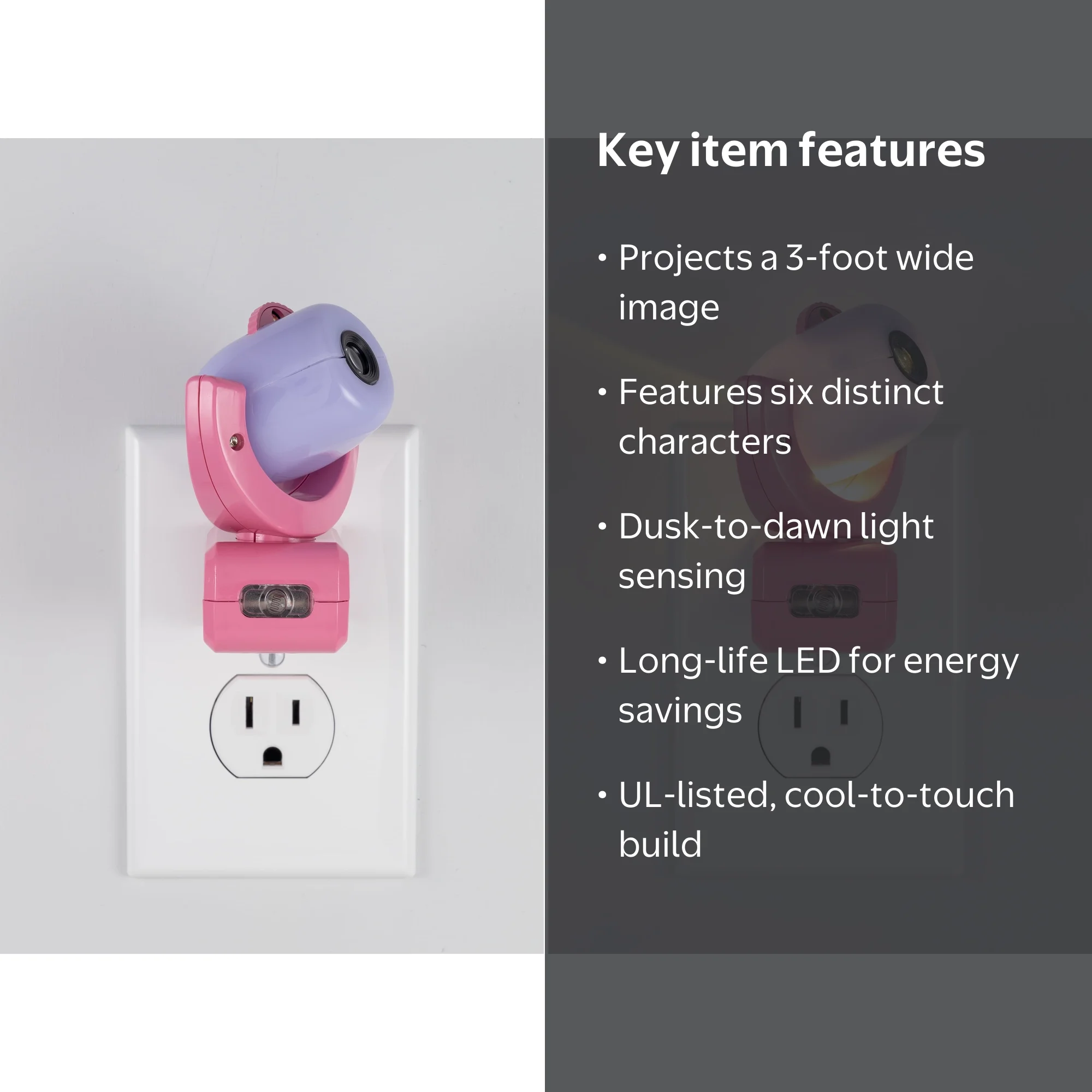 Disney Minnie Mouse Projectables 6-Image LED Night Light, Plug-in