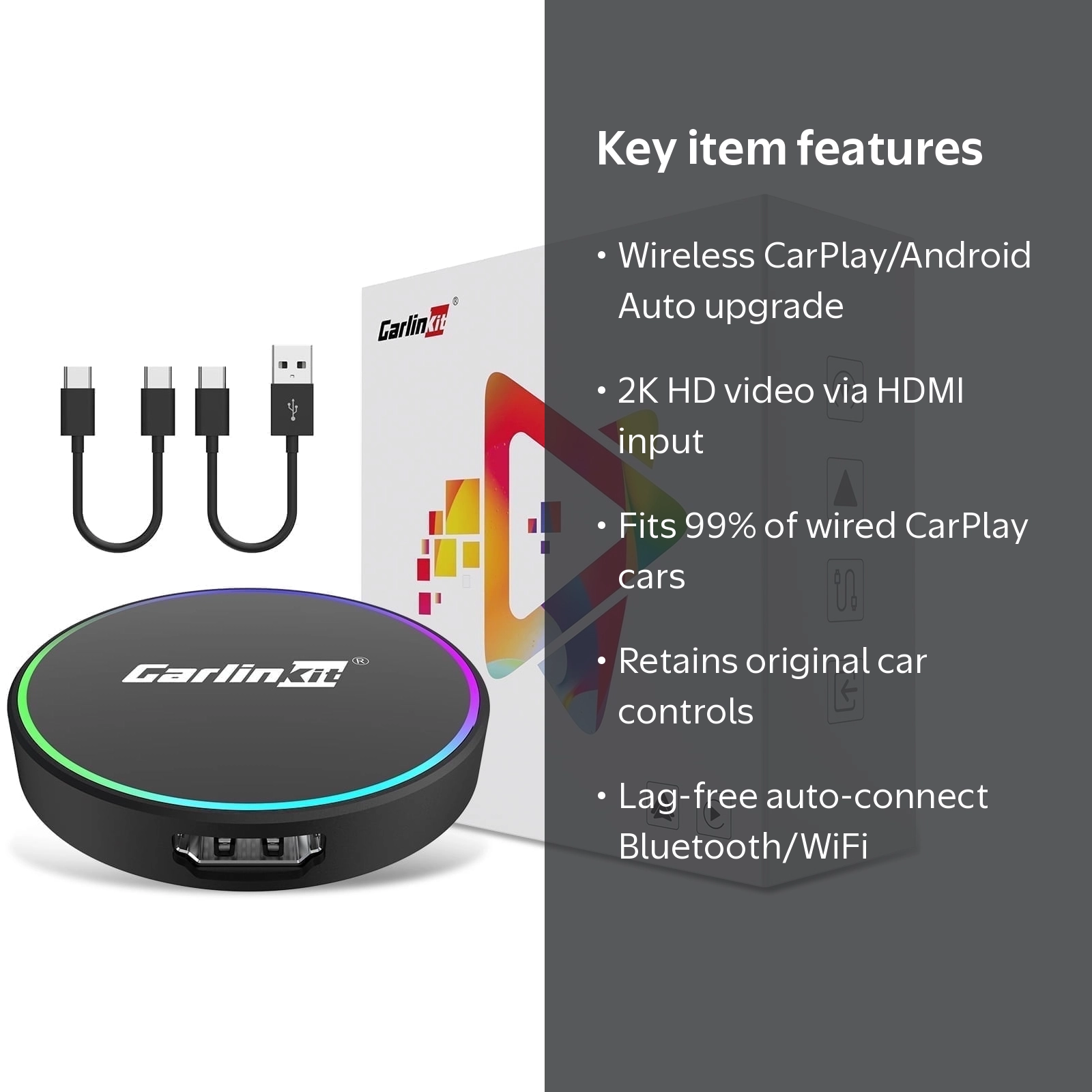 カーナビ Carlinkit HD2CP Pro CarPlay Android Auto Carlinkit HD2CP Pro Car TV Mate, Wireless CarPlay Android Auto
