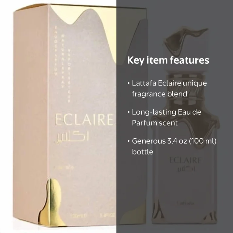 Lattafa, Eau de Parfum, Eclaire, 1 oz, 3.4 oz 100 ml bottle