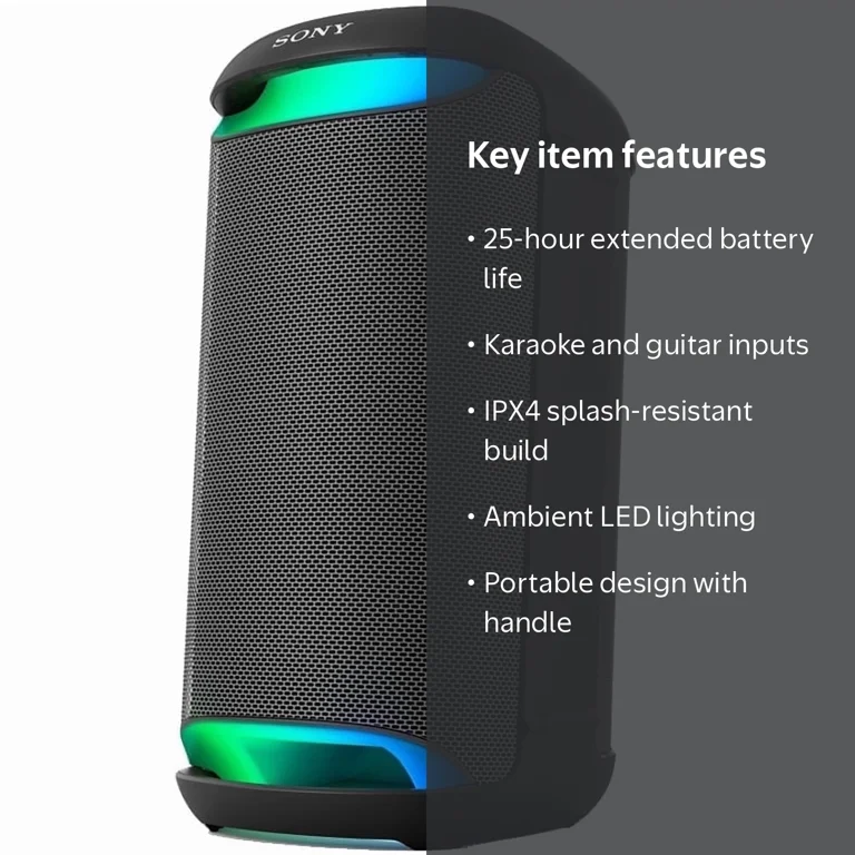 Sony, SRS-XV500 LED Lighting Bluetooth Portable Speaker, Black Sony, SRS-XV500 LED Lighting Bluetooth Portable Speaker, Black