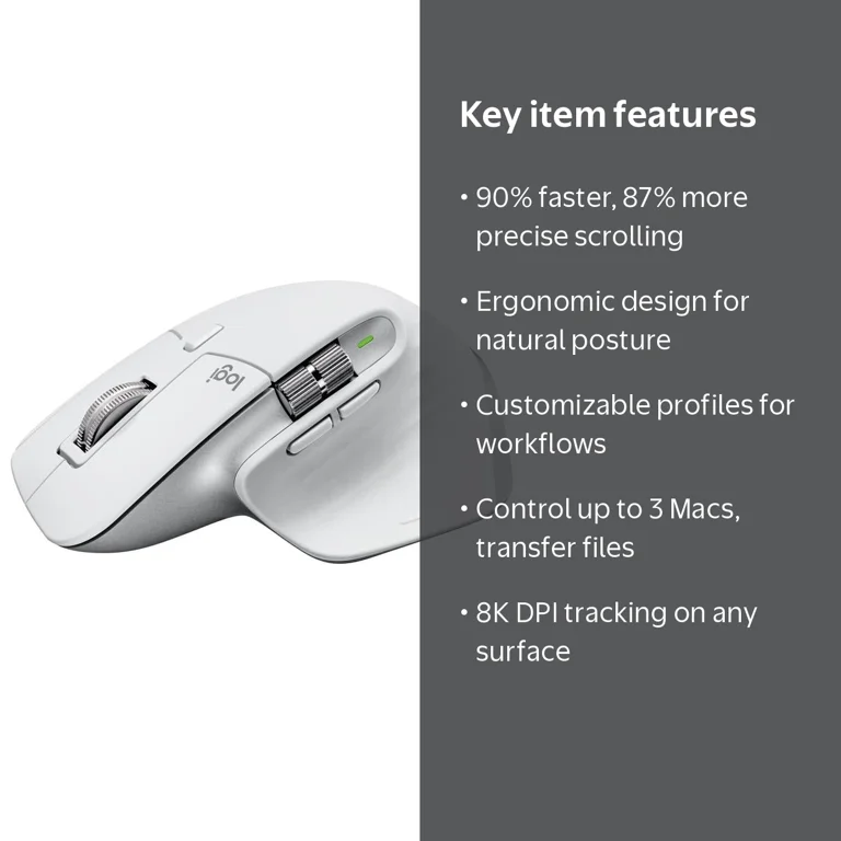 Logitech, Wireless Bluetooth Mouse, MX Master 3S, Ultra-fast