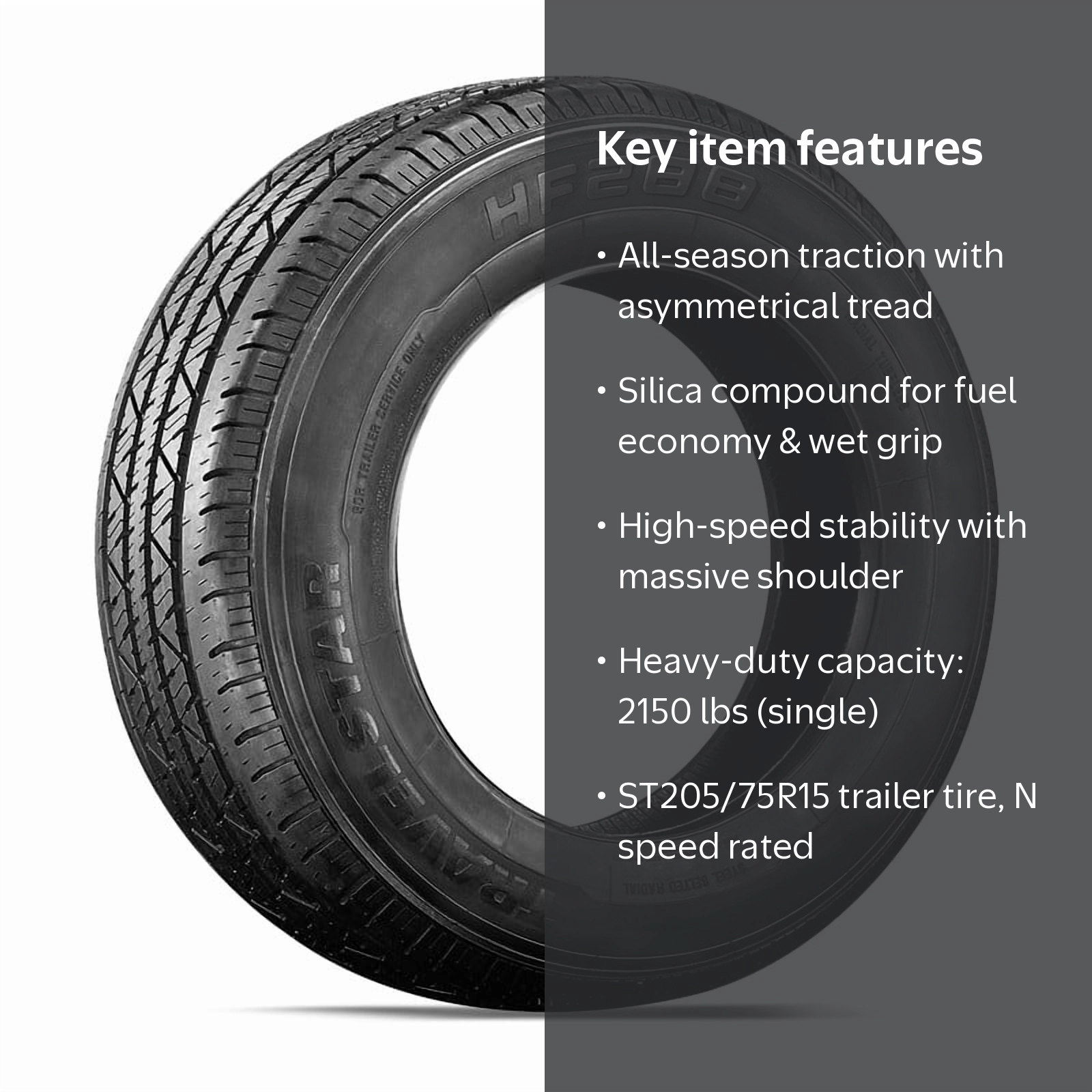 Travelstar HF288 All Season ST205/75R15 107/102N 8 Ply Load Range