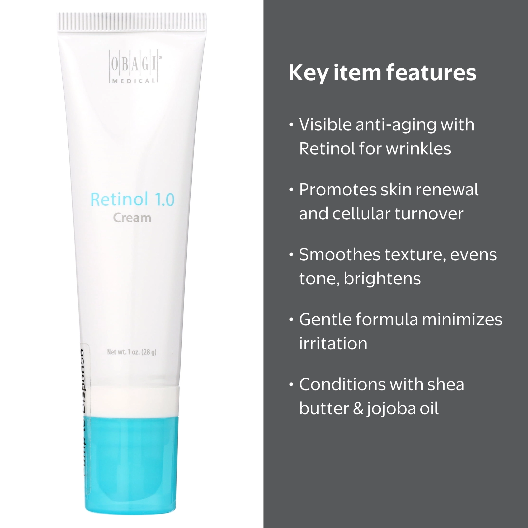 Obagi 360 Retinol Cream 1.0 oz for Wrinkles, Skin Tone, and