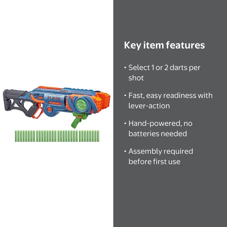 Nerf Elite 2.0 Flipshots Flip-32 Blaster with Lever Action, 32