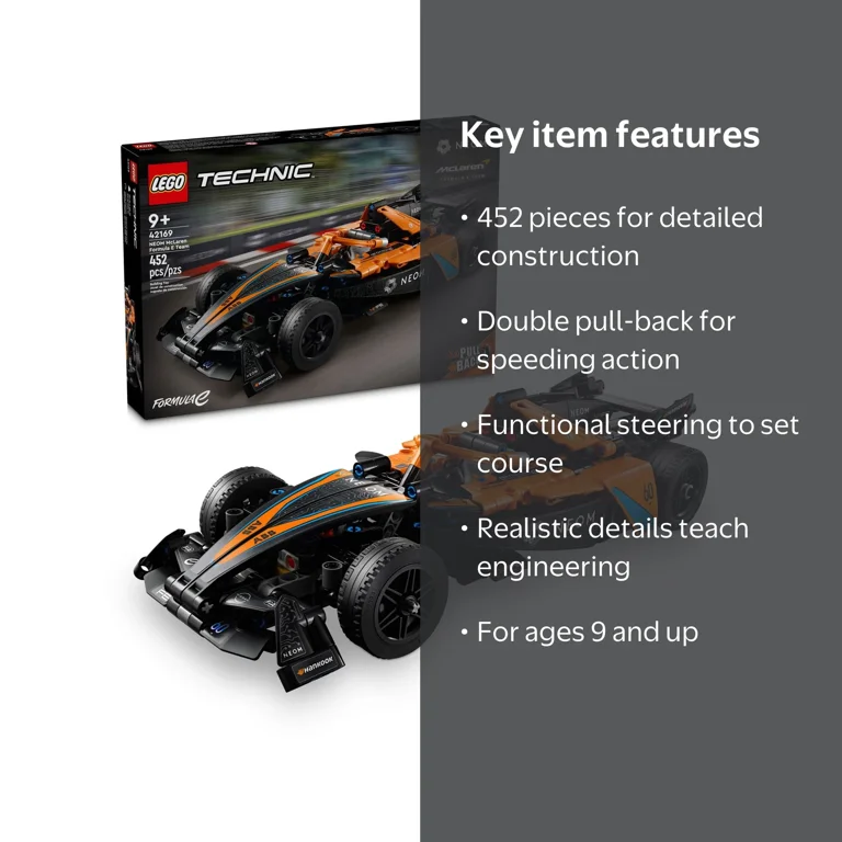 Free Shipping! LEGO NEOM McLaren Formula E Race Car Toy Set with