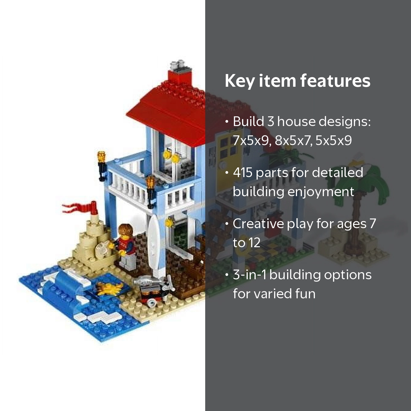 LEGO, Seaside House, 7346, 415 Pieces, Outdoor Shower - Walmart.com