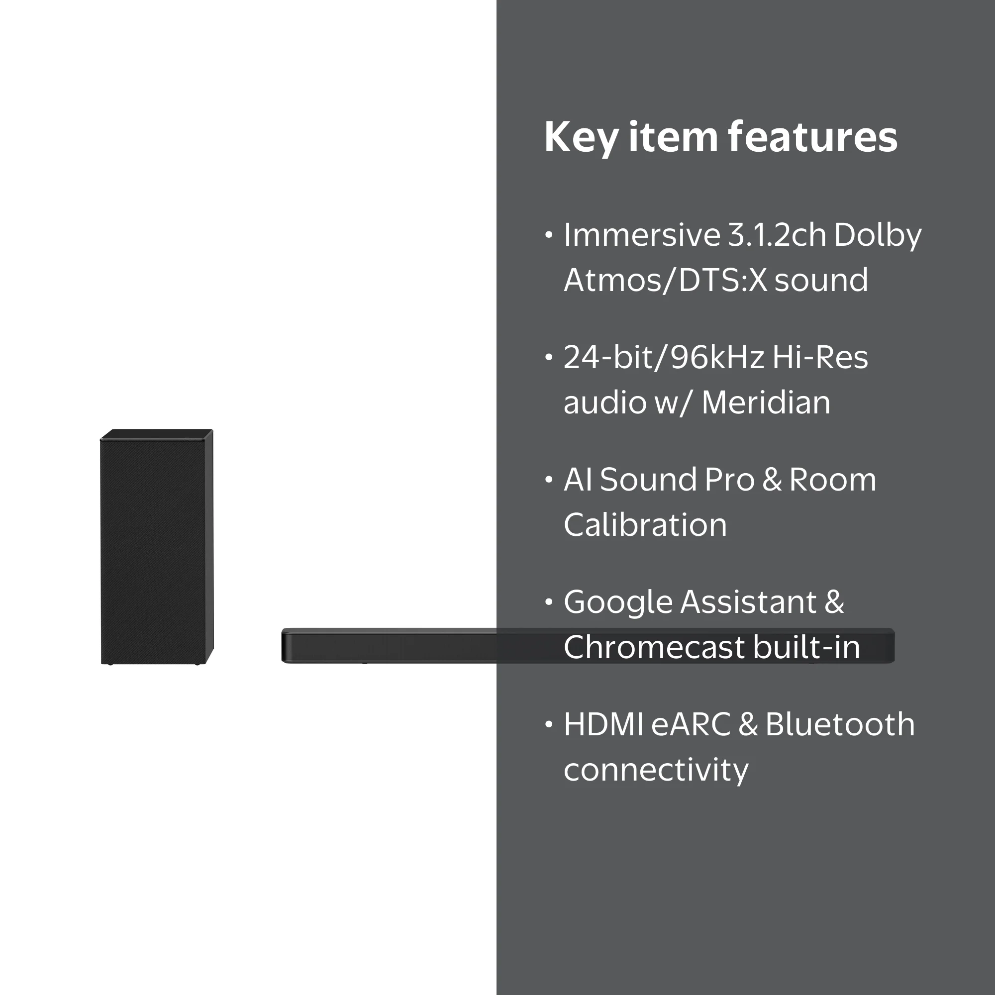 LG, 3.1.2 Channel High Res Audio Soundbar, SN8YG, Black - Walmart.com