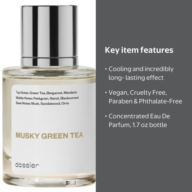 Dossier Musky Green Tea Eau De Parfum, Inspired by Creed Silver