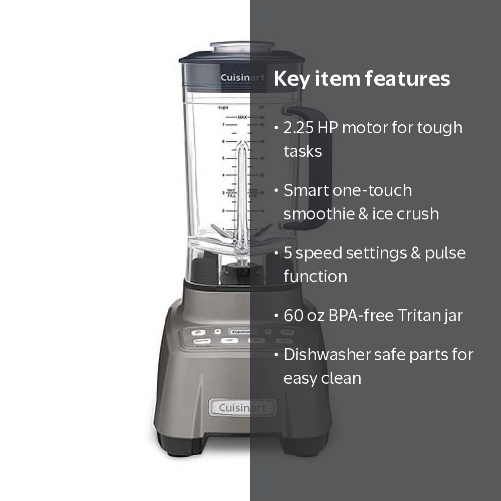 Cuisinart Hurricane Power Kitchen Blender, 5 Speed, Silver, 1600