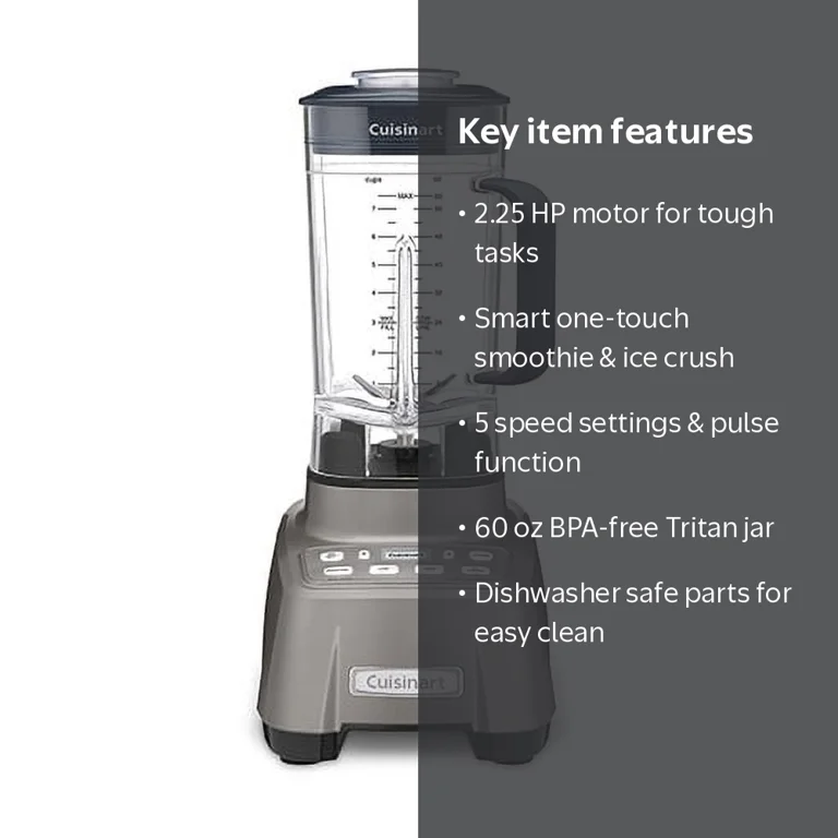 Cuisinart Hurricane Power Kitchen Blender, 5 Speed, Silver, 1600