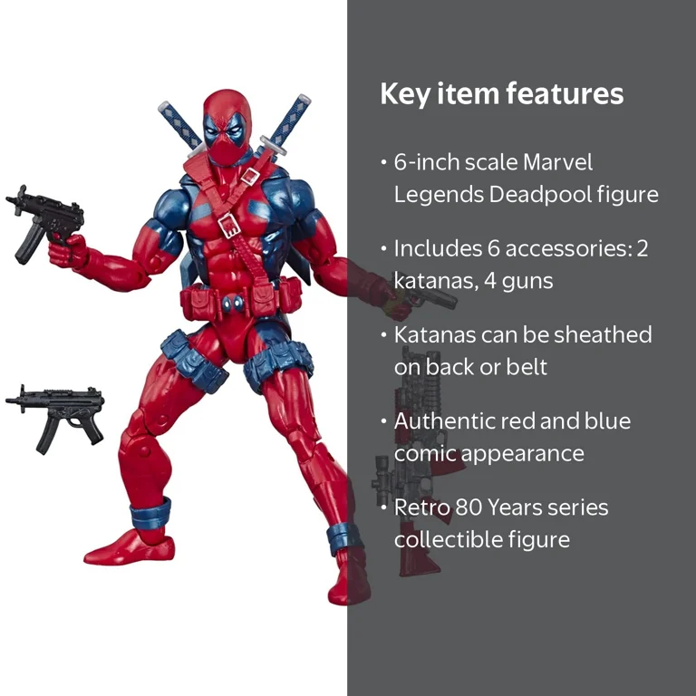 Marvel 80th Anniversary Deadpool Figure - Legends Series, 6.25