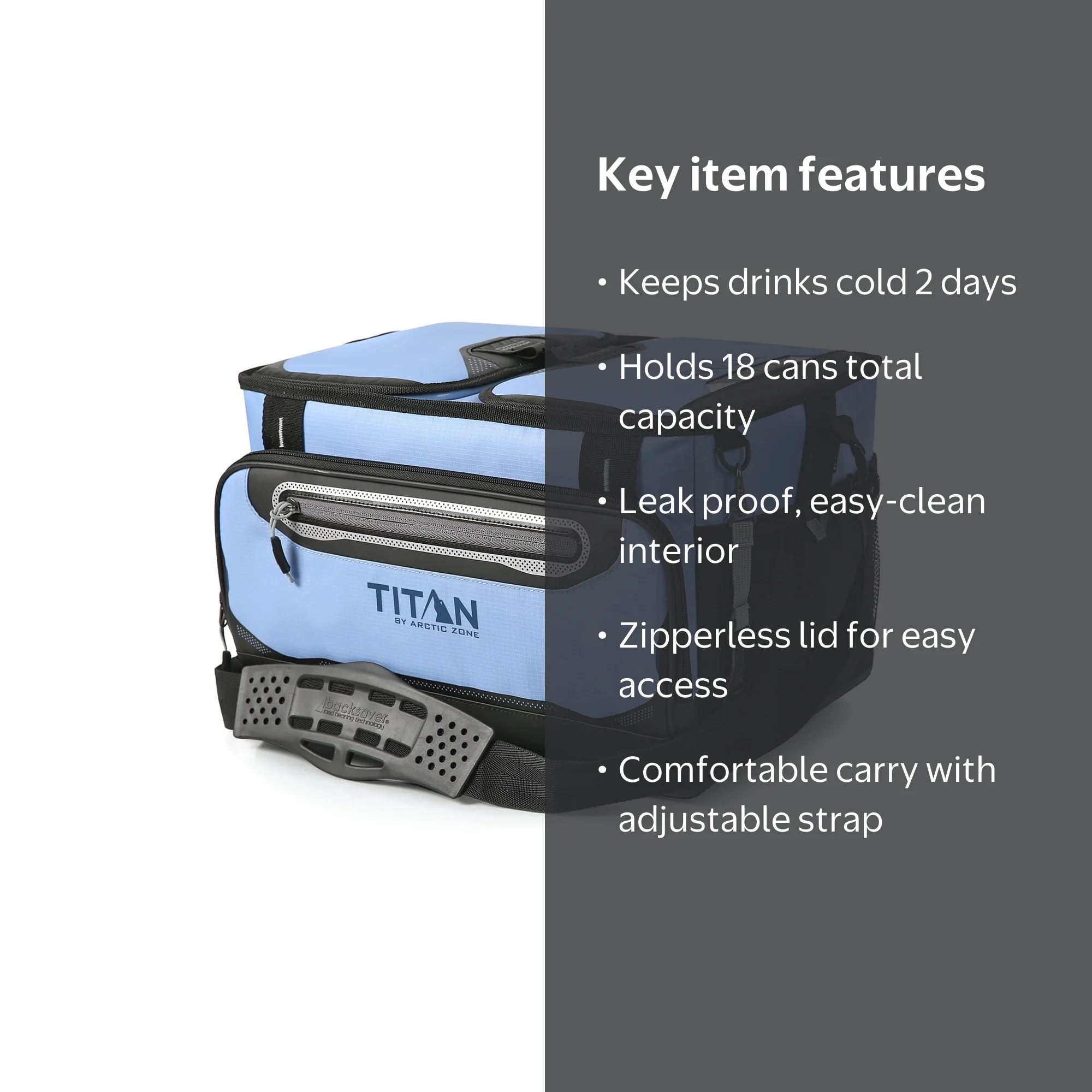 Titan by Arctic Zone 18 Can Dual Zone Zipperless Soft Cooler, 12