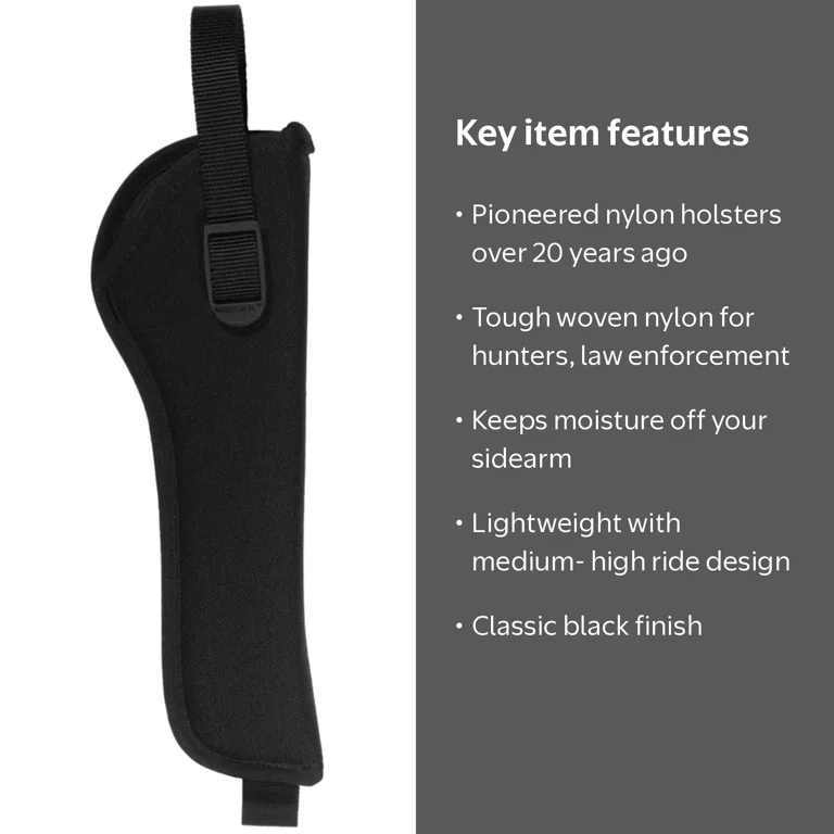 Uncle Mike's Sidekick Nylon Holster, Medium/Large, Black, Gun