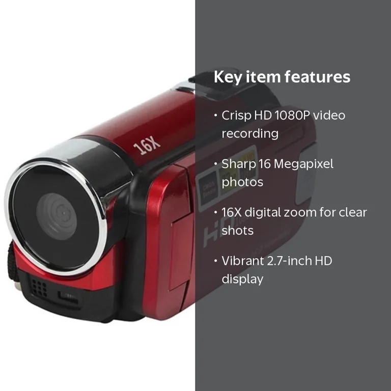 Scnor Video Camera- HD 1080P 16M 16X Digital Zoom Video Camcorder