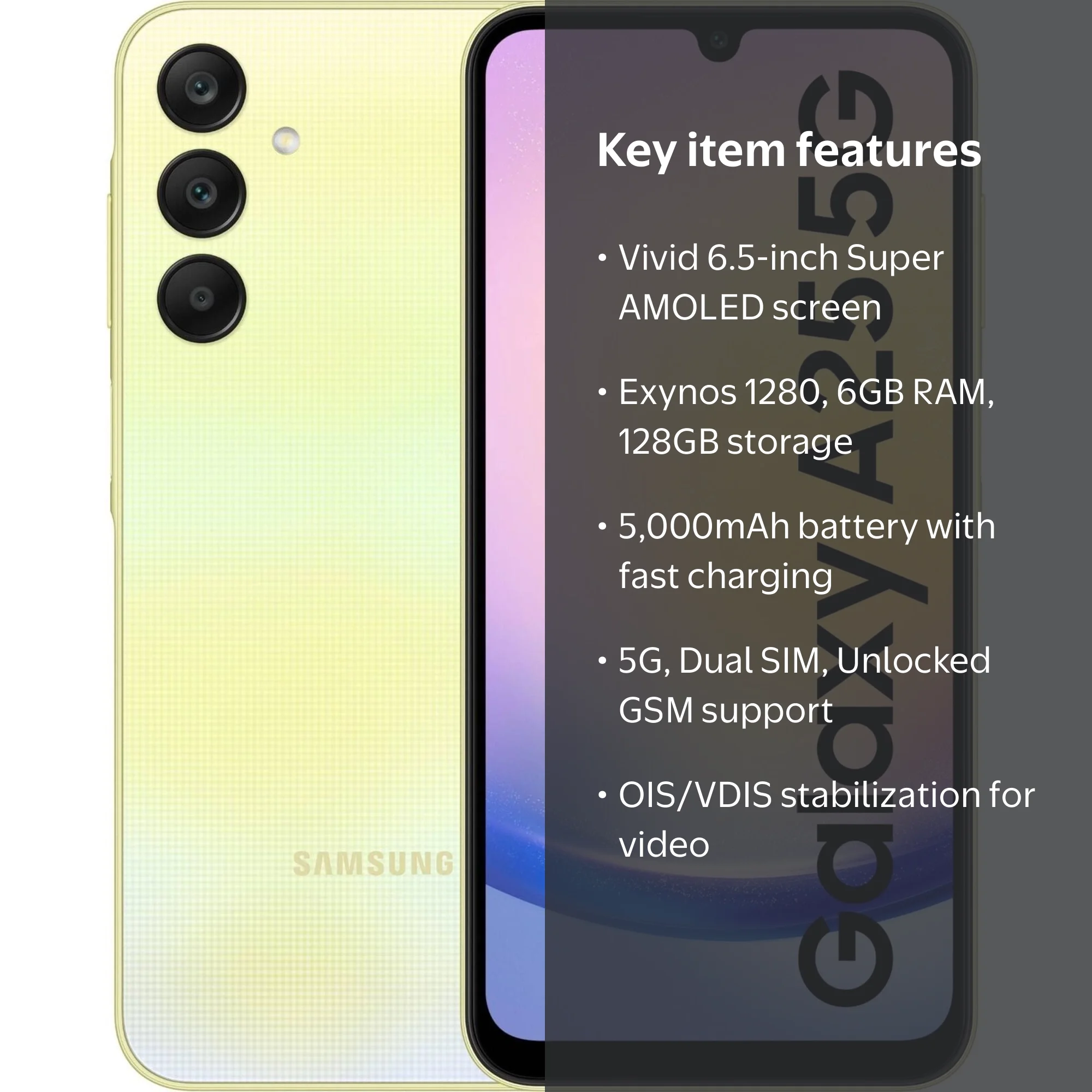 Samsung Galaxy A25 5G Android Smartphone, 128GB 6GB RAM, 6.5