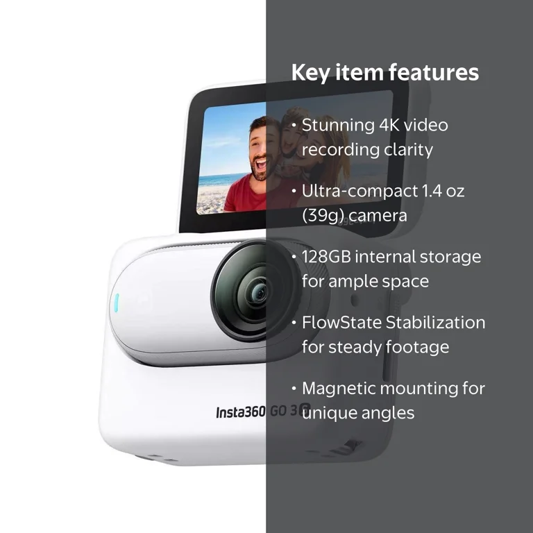 Insta360 GO 3S 128GB ホワイト 0385 Insta360 - GO 3S (128GB) Action Camera - White - Walmart.com