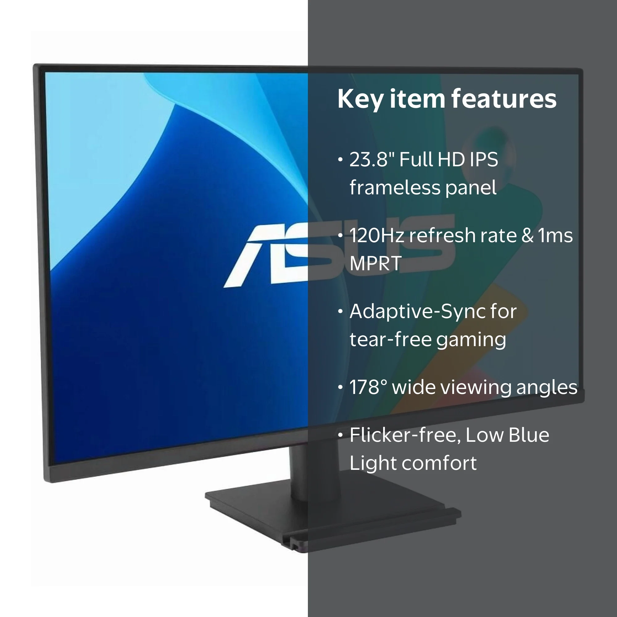 ASUS, 24‚Äù Eye Care Monitor, VA249QG, IPS, 120Hz, Full HD