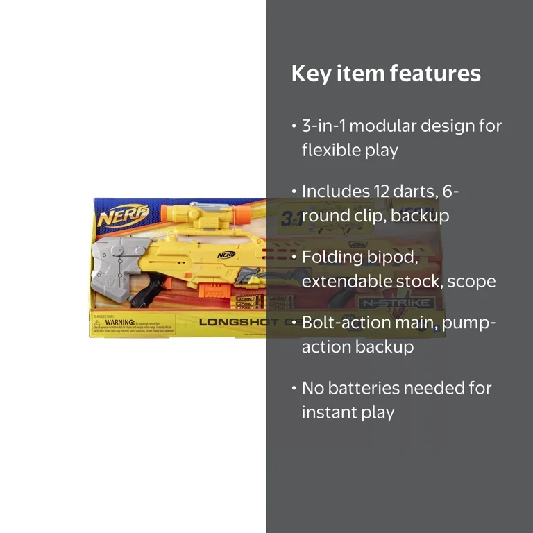 NERF N-Strike Icon Series Longshot CS-6: 3-in-1 Blaster with