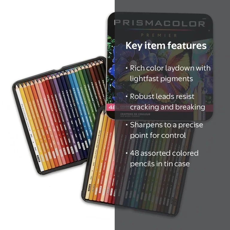 Prismacolor Premier Soft Core Colored Pencils, Set of 48, Assorted