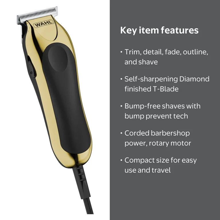 Wahl T-Pro Corded Trimmer for Men, Shave, Detail, Fade, Outline