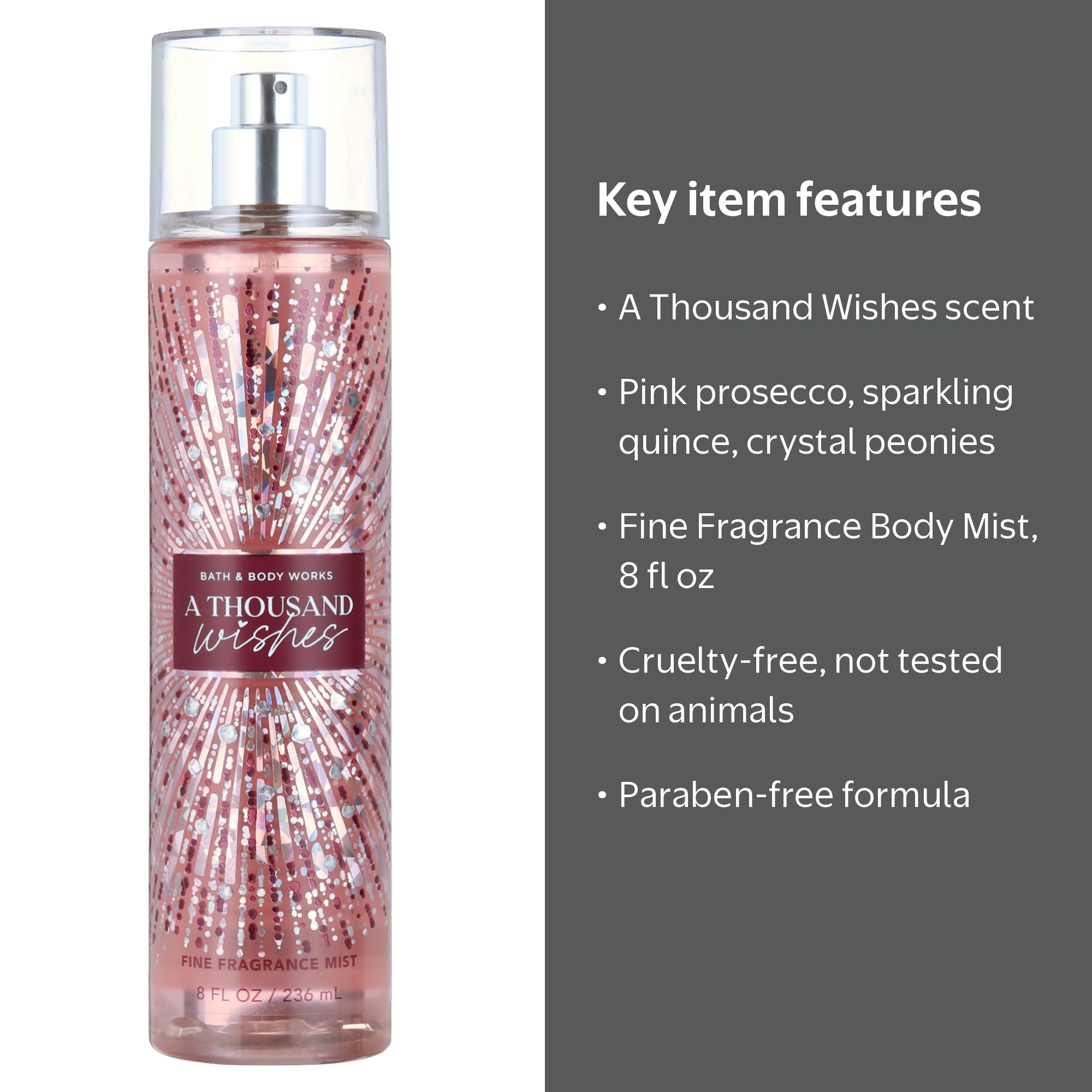 Bath & Body Works A Thousand Wishes Fragrance Body Mist 8 oz