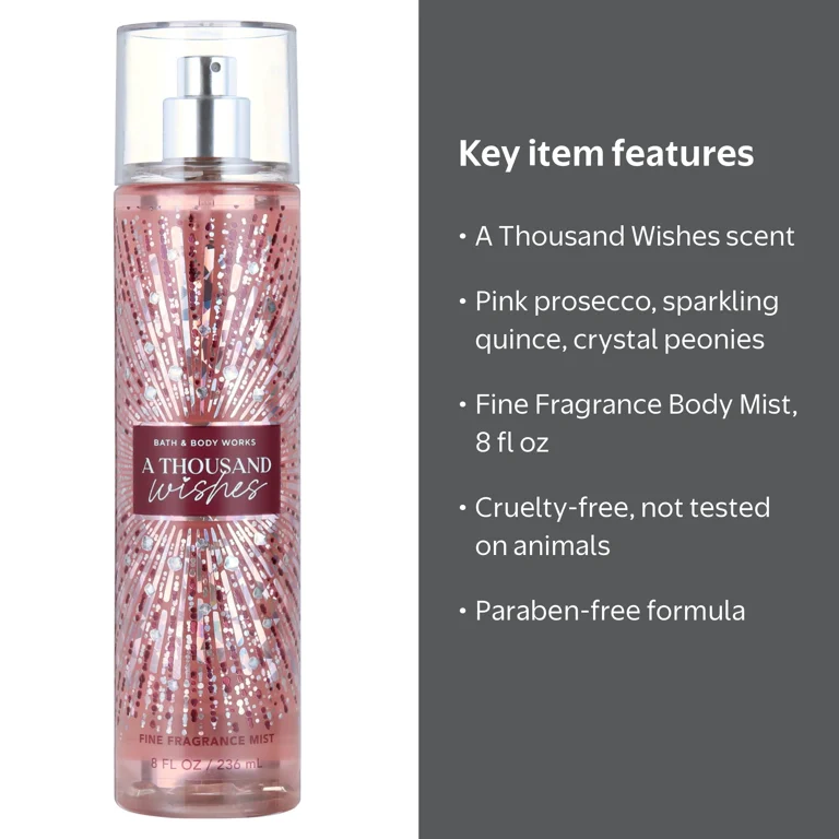 Bath & Body Works A Thousand Wishes Fragrance Body Mist 8 oz