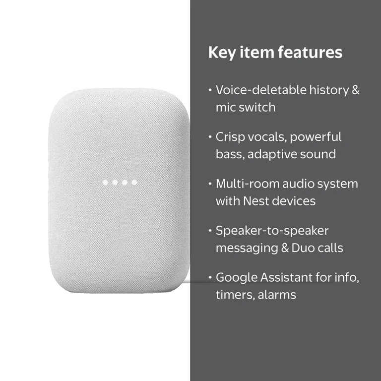 Google Nest Audio - Home WiFi Bluetooth Smart Speaker with Voice