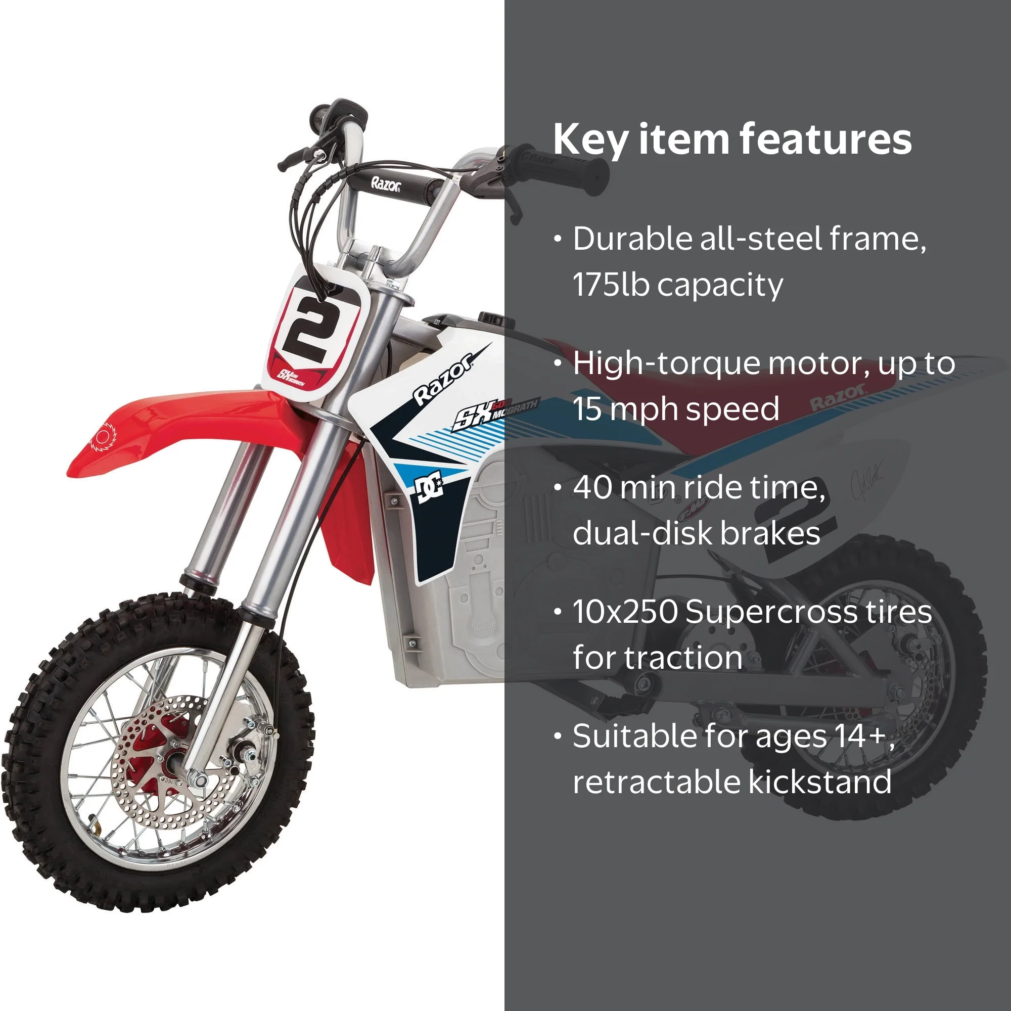 Razor Dirt Rocket SX500 McGrath - Ages 14+ and riders up to 175