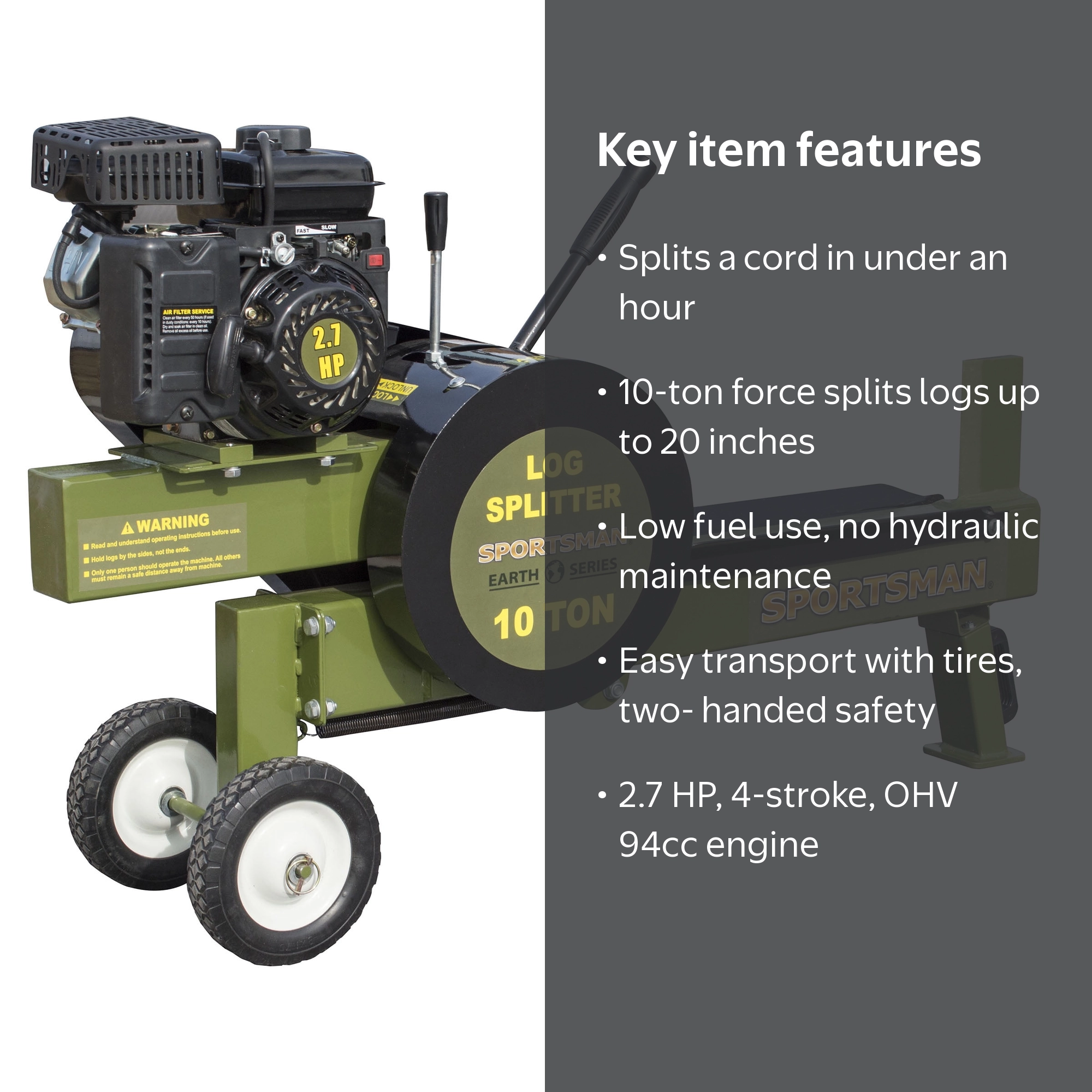 Sportsman Earth Series 10 Ton Gas Powered Kinetic Log Spitter