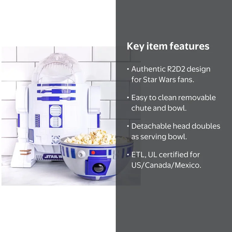 Uncanny Brands Star Wars R2D2 Countertop Popcorn Machine Popper