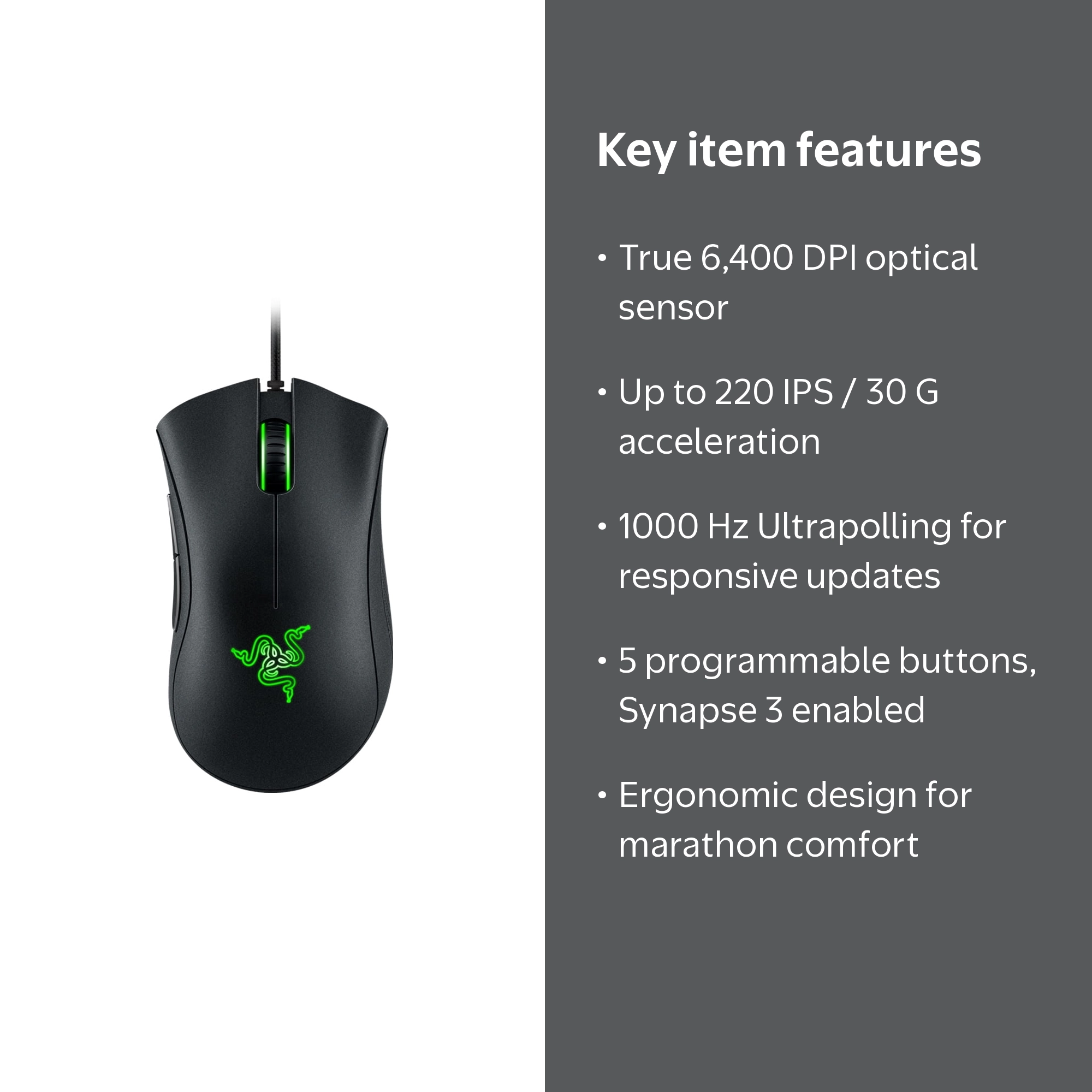 Razer DeathAdder Essential - Right-Handed Gaming Mouse: PC Gaming