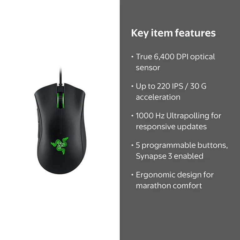 Razer DeathAdder Essential - Right-Handed Gaming Mouse: PC Gaming