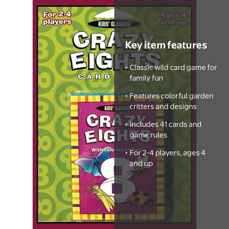 ベースボールマガジン社　グレーテストゲーム　10・8   36枚セット Kids' Classics Crazy Eights Card Game - Fun Children's Family