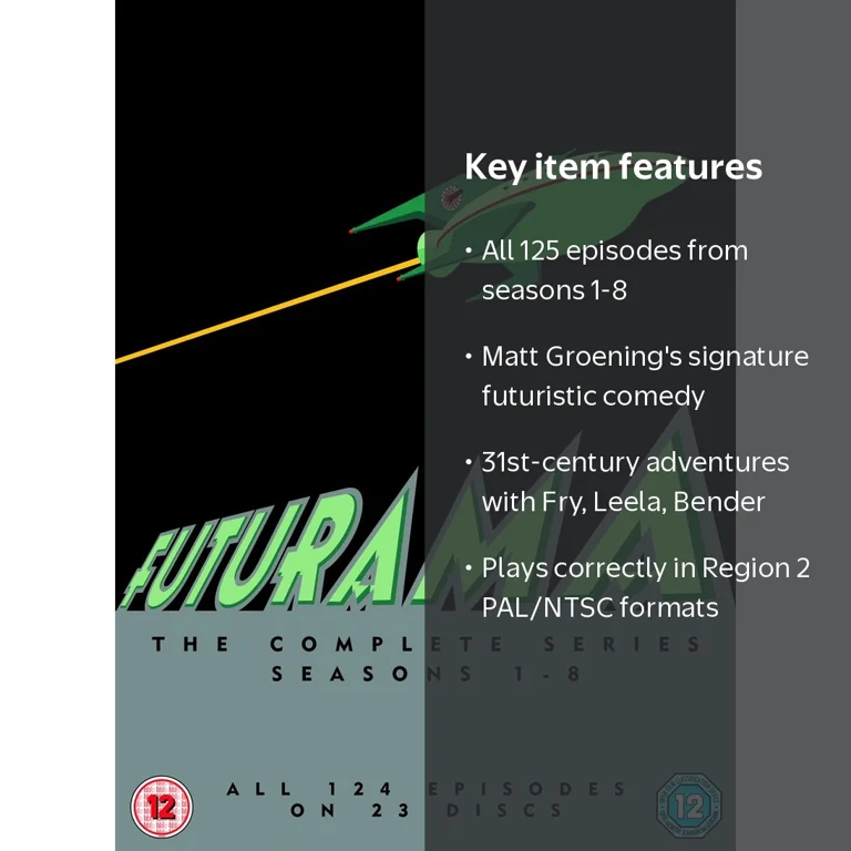 Futurama, Season 1-8 DVD, All 125 Episodes, Comedy Animation