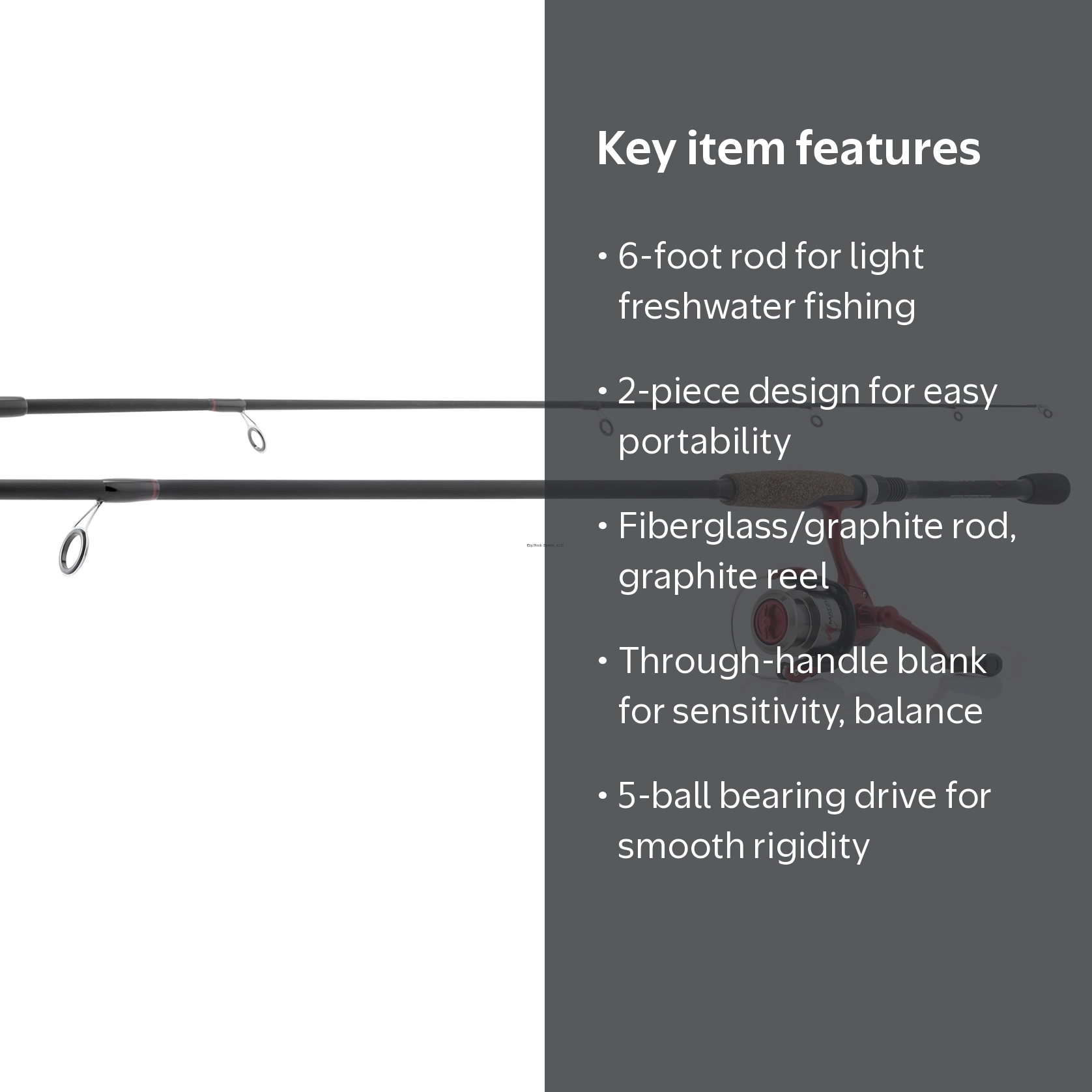 Matzuo 2-Piece Medium Spin Fishing Rod and Reel Combo, 6