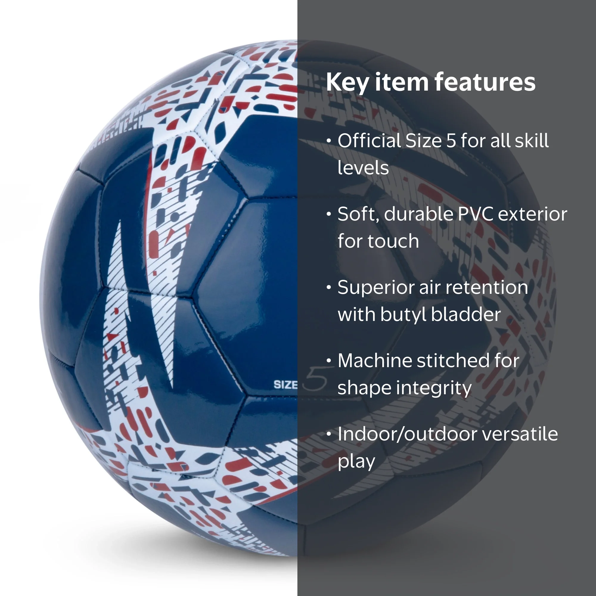 Athletic Works Size 5 Red, White & Blue Soccer Ball - Walmart.com