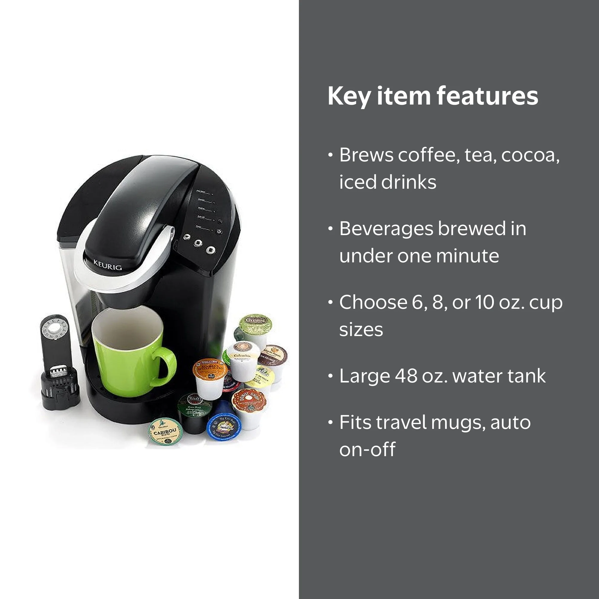 コーヒー Keurig Keurig K45 Elite Brewing System, Black, 48 oz Reservoir, 3 Cup