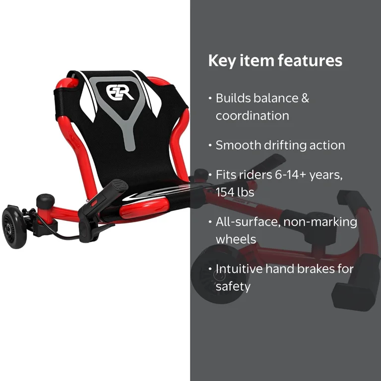 EzyRoller, Drifter X Ride-On Scooter, Red, 154lb Capacity EzyRoller, Drifter X Ride-On Scooter, Red, 154lb Capacity