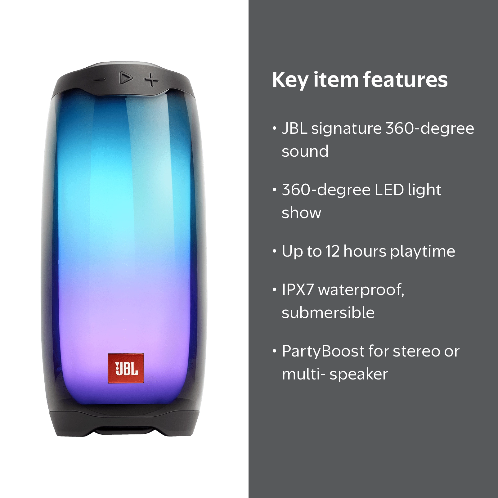 JBL Pulse 4, Portable Bluetooth Speaker, 360 LED Light Waterproof