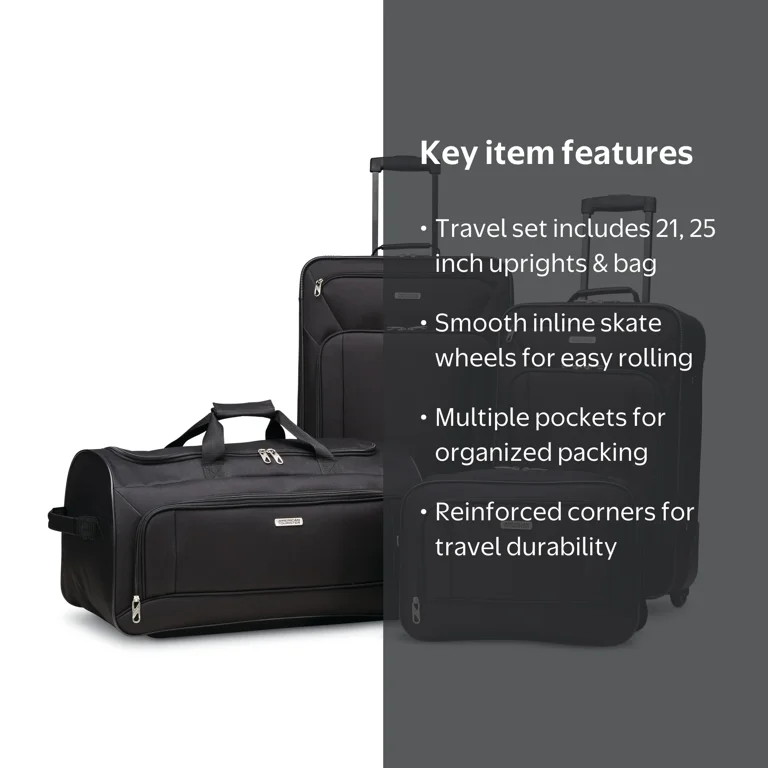 American Tourister Fieldbrook XLT 4-Piece Luggage Set - Black