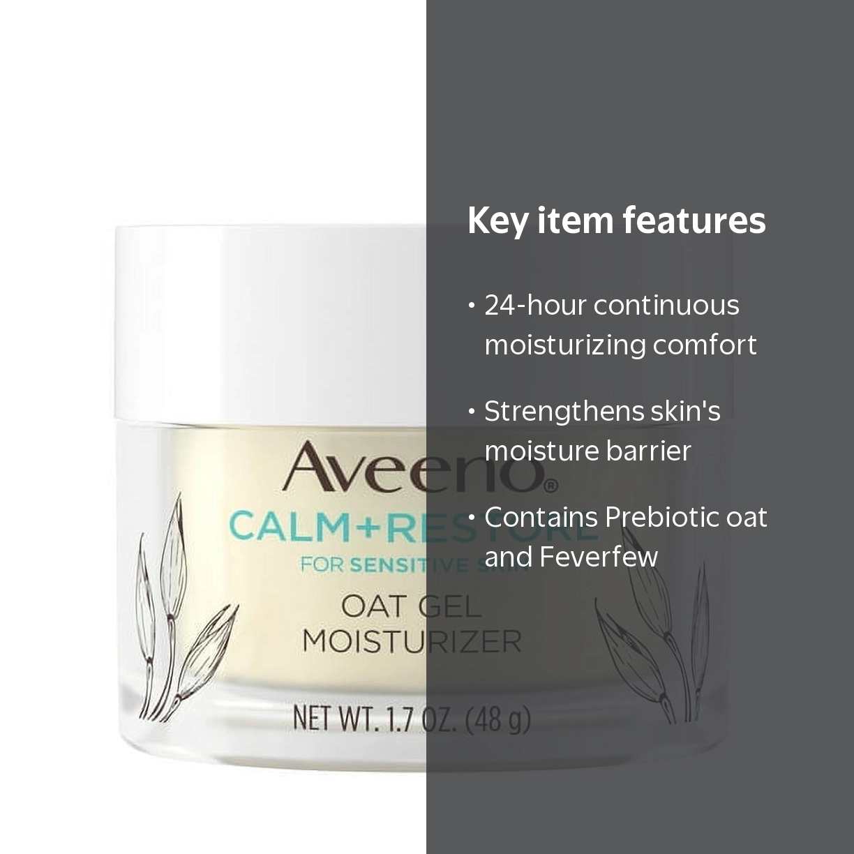 Aveeno Calm + Restore Oat Gel Face Moisturizer, Sensitive Skin