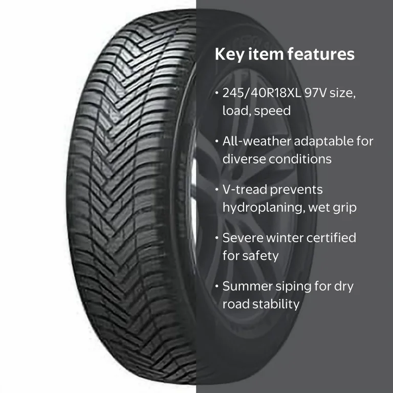 Hankook Kinergy 4S2 All Weather Passenger Car Tire, 245/40R18 97V