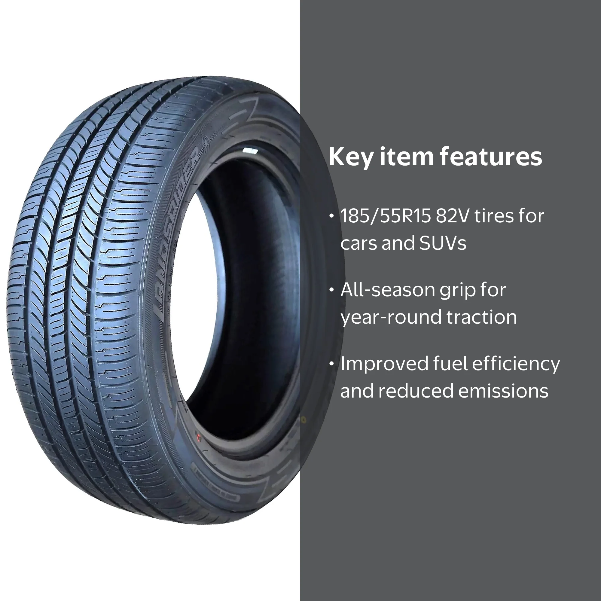 Landspider, All Season Tire, 185/55R15 82V, Performance Traction