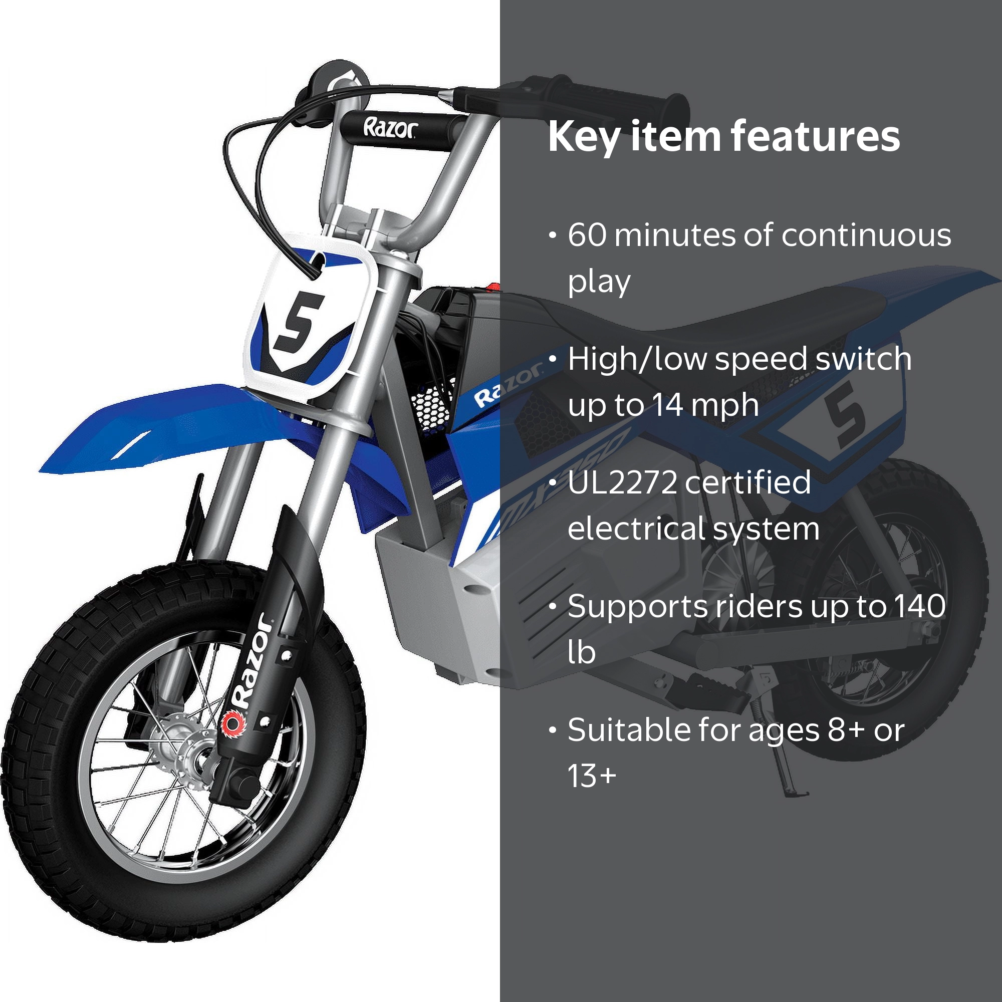 Razor MX350, Blue, 24V Electric Dirt Bike, up to 14 mph - Walmart.com
