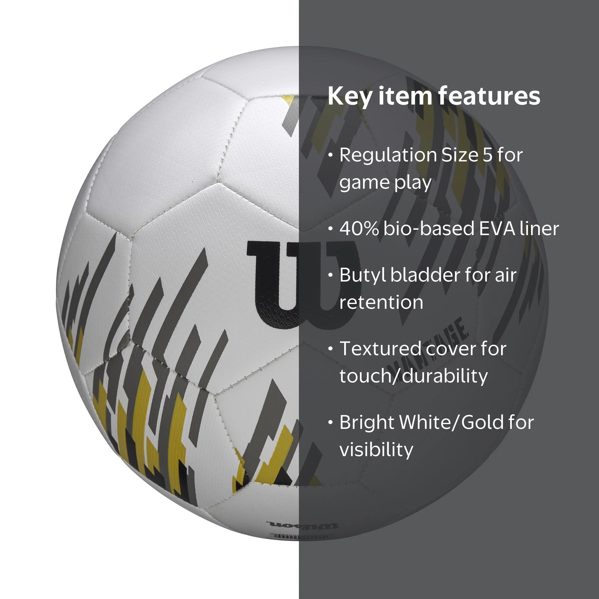 Wilson NCAA Vantage Soccer Ball - White/Gold, Size 5 - Walmart.com