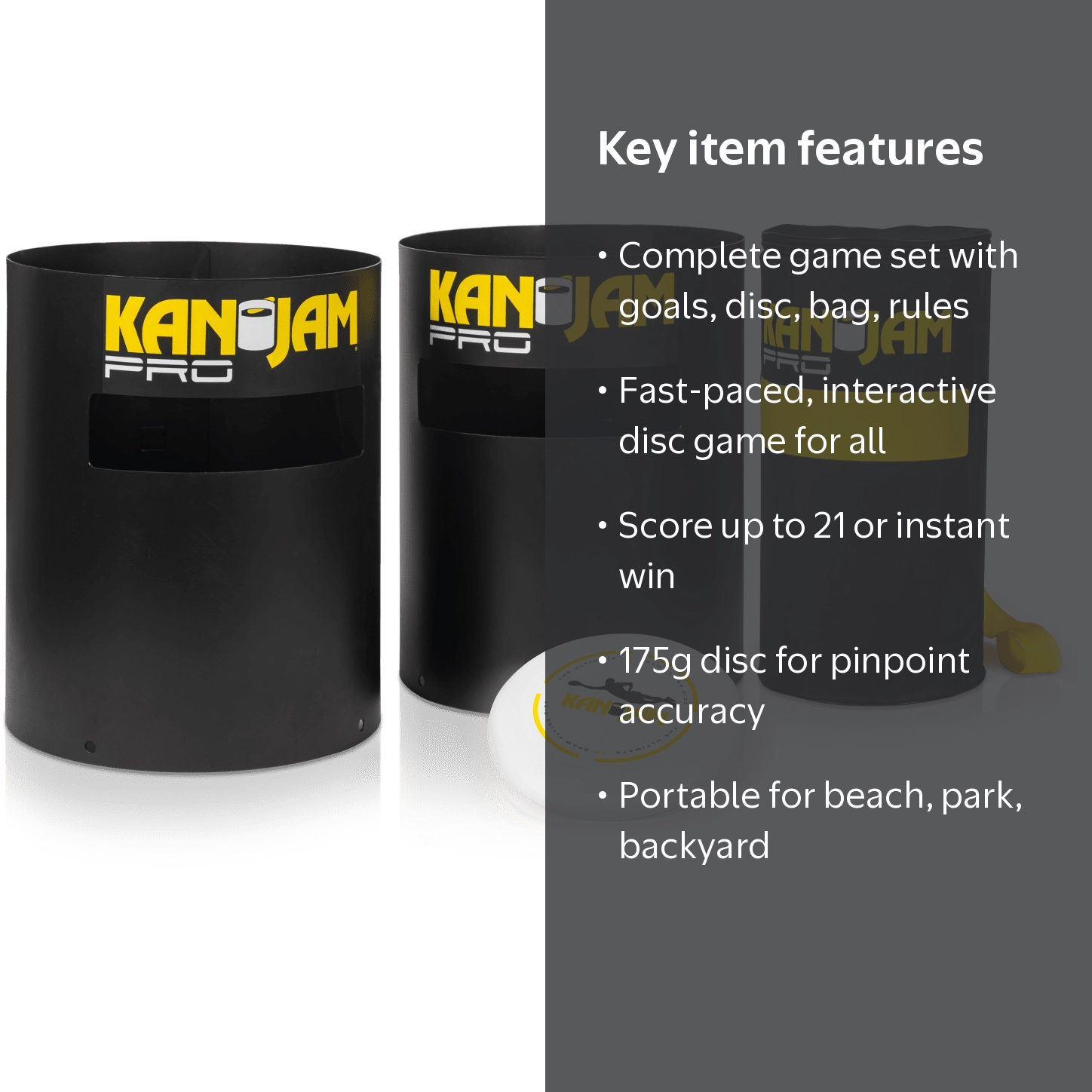 Kan Jam Pro Outdoor Disc Game Set, 2 Goals, Stakes, 175g Frisbee