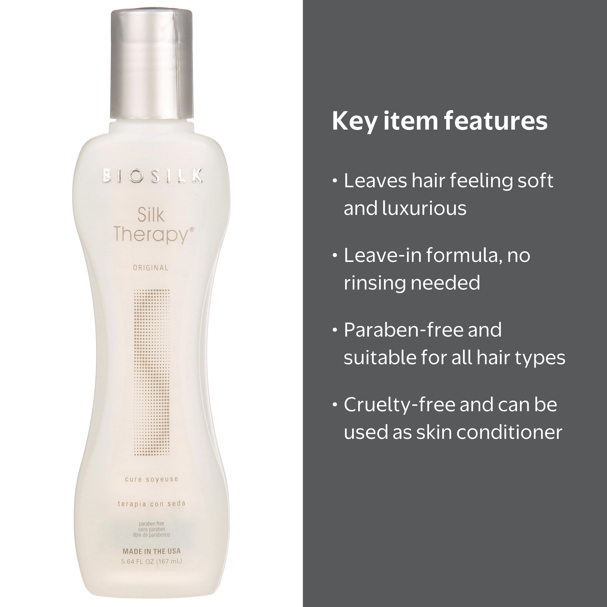 BioSilk, Silk Therapy Hair Serum, 5.64 fl oz, Split End Repair