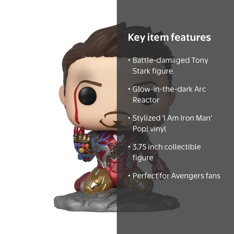 Funko Pop Avengers Endgame Iron Man Vinyl, Glow in the Dark, 3.75