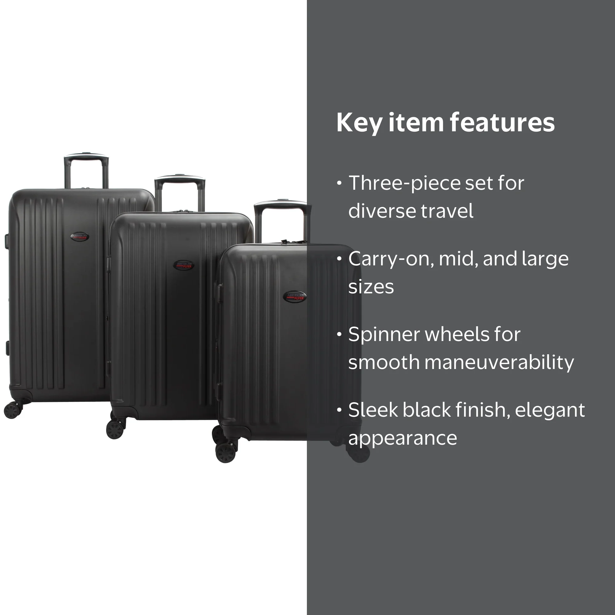 American Flyer Moraga 3-Piece Hardside Spinner Luggage Set in