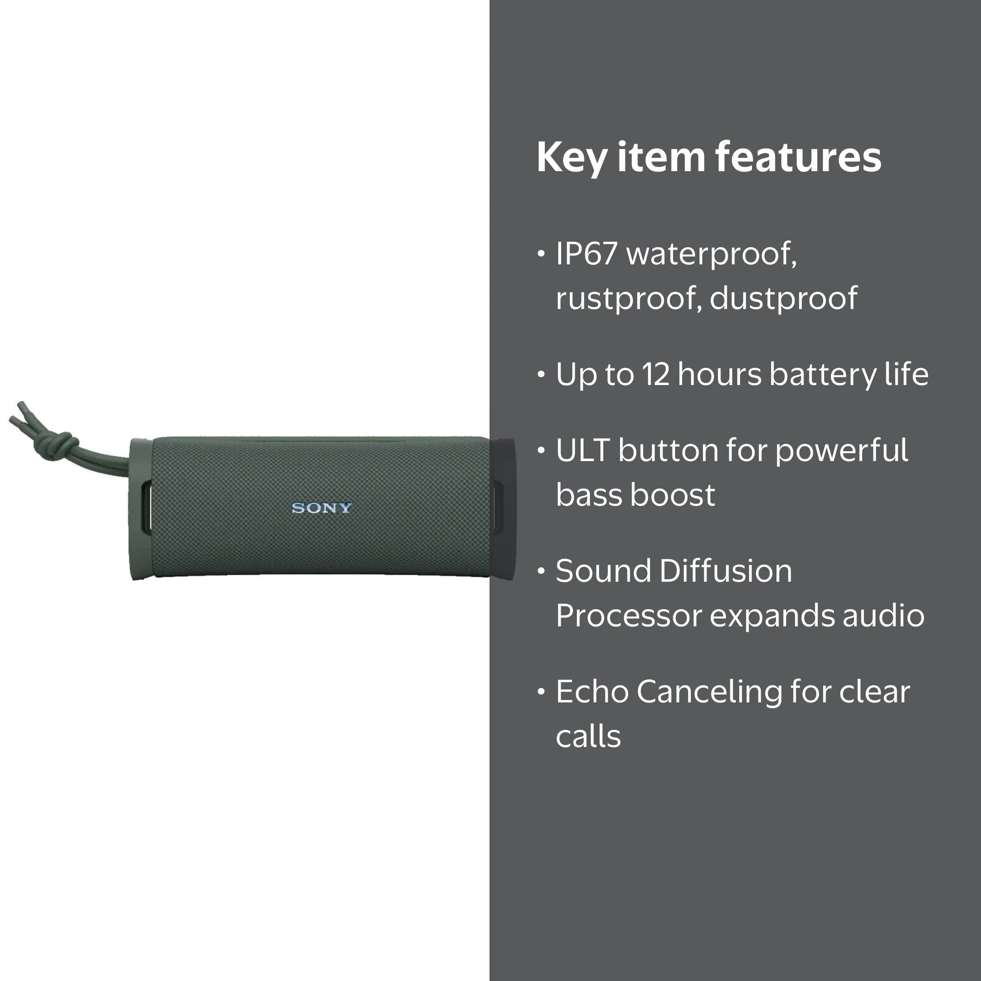 Sony, Portable Bluetooth Speaker, ULT Power Sound, Forest